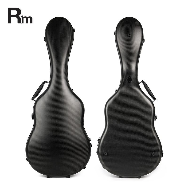 RM Carbon Fiber 39-inch Classical Black Crystal Guitar Case with Exquisite Interior, Thickened Waterproof and Shockproof(Aether)