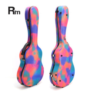 RM Carbon Fiber 39-inch Classical Black Crystal Guitar Case with Exquisite Interior, Thickened Waterproof and Shockproof(Carbon 4-C)