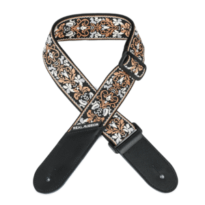 Electric Guitar Straps, Embroidery Leather Ends Guitar Straps Acoustic & Bass, Adjust 36'' to 60''