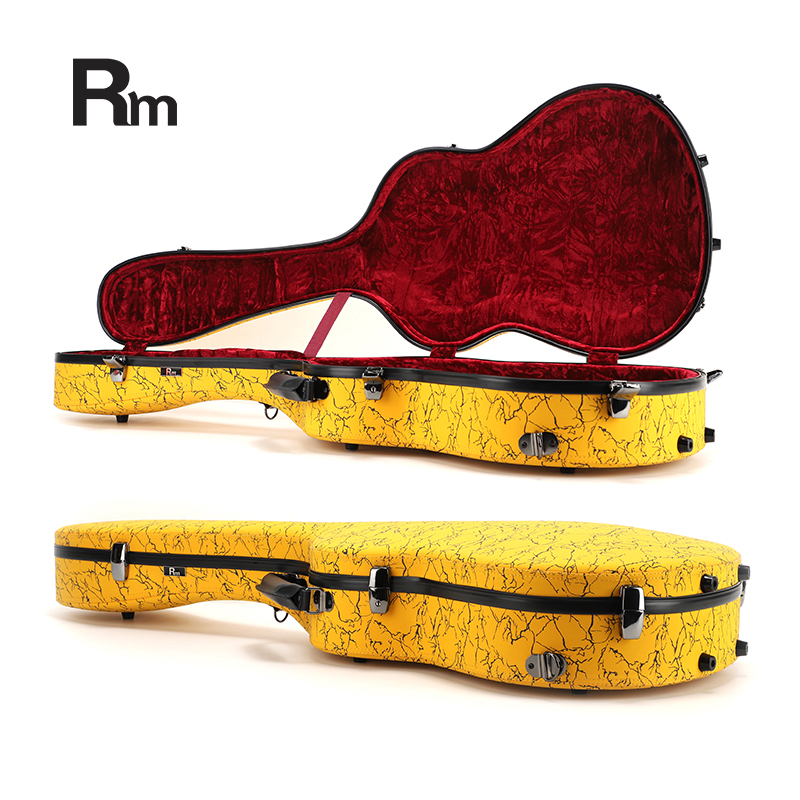 RM Carbon Fiber 39-inch Classical Black Crystal Guitar Case with Exquisite Interior, Thickened Waterproof and Shockproof(Carbon 1-C) - 图片 6