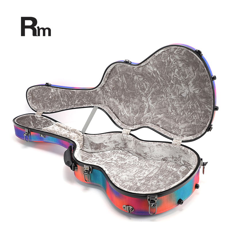 RM Carbon Fiber 39-inch Classical Black Crystal Guitar Case with Exquisite Interior, Thickened Waterproof and Shockproof(Carbon 4-C) - 图片 5