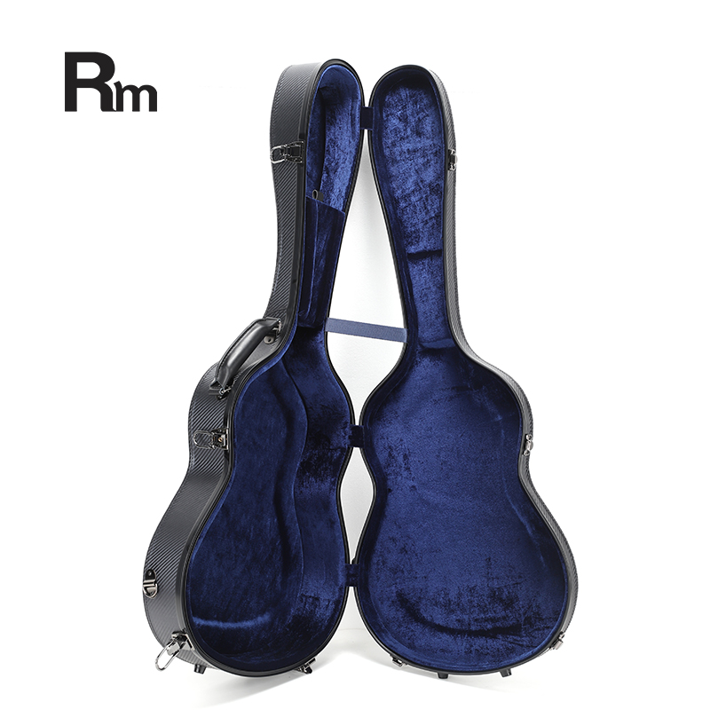 RM Carbon Fiber 39-inch Classical Black Crystal Guitar Case with Exquisite Interior, Thickened Waterproof and Shockproof(Carbon 6-C) - 图片 8