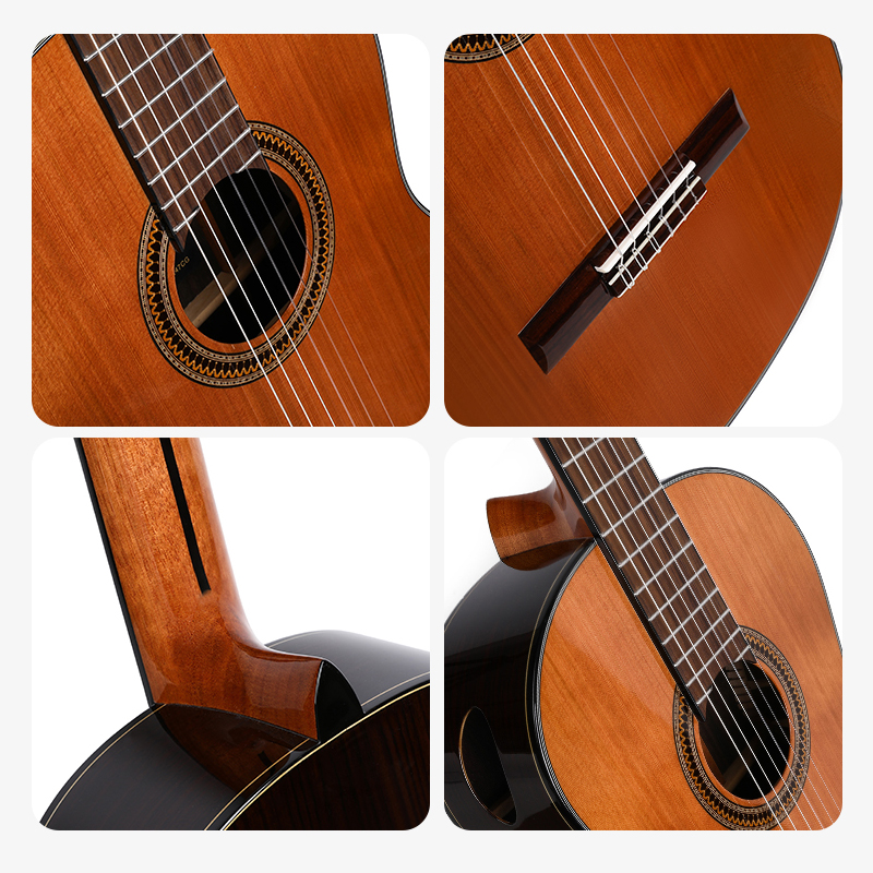Sulayr beginner's advanced entry-level classical guitar with red cedar single-ply; 39-inch Spanish barrel-shaped classical guitar(SL-100CD-SE) - 图片 5