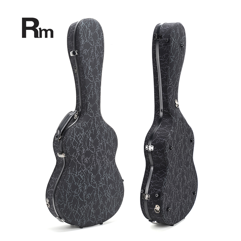 RM Carbon Fiber 39-inch Classical Black Crystal Guitar Case with Exquisite Interior, Thickened Waterproof and Shockproof(Carbon 1-C) - 图片 2