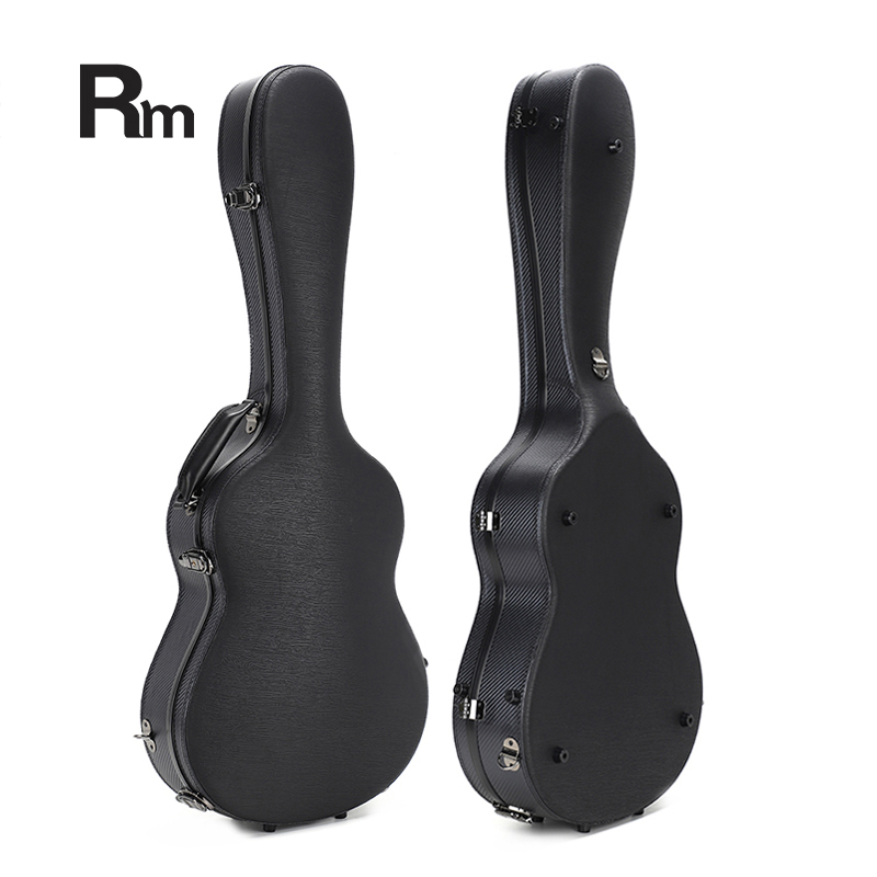 RM Carbon Fiber 39-inch Classical Black Crystal Guitar Case with Exquisite Interior, Thickened Waterproof and Shockproof(Carbon 6-C) - 图片 3