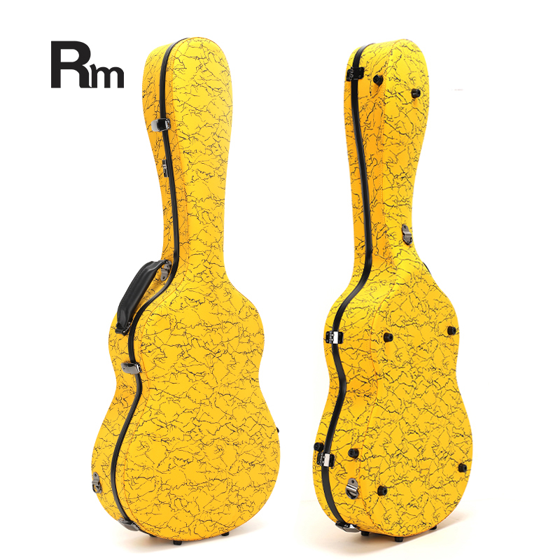 RM Carbon Fiber 39-inch Classical Black Crystal Guitar Case with Exquisite Interior, Thickened Waterproof and Shockproof(Carbon 1-C) - 图片 3