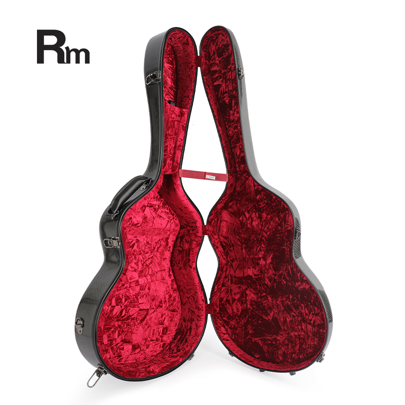 RM Carbon Fiber 39-inch Classical Black Crystal Guitar Case with Exquisite Interior, Thickened Waterproof and Shockproof(Carbon-C BK) - 图片 8