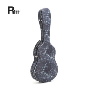 RM Carbon Fiber 39-inch Classical Black Crystal Guitar Case with Exquisite Interior, Thickened Waterproof and Shockproof(Carbon 2-C)