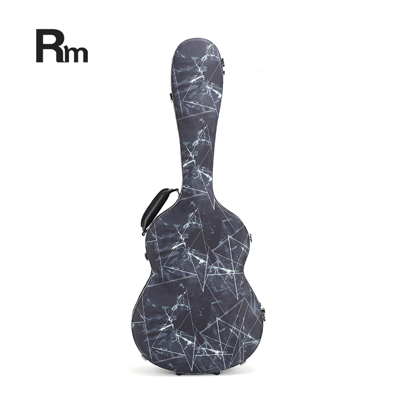 RM Carbon Fiber 39-inch Classical Black Crystal Guitar Case with Exquisite Interior, Thickened Waterproof and Shockproof(Carbon 2-C) - 图片 2