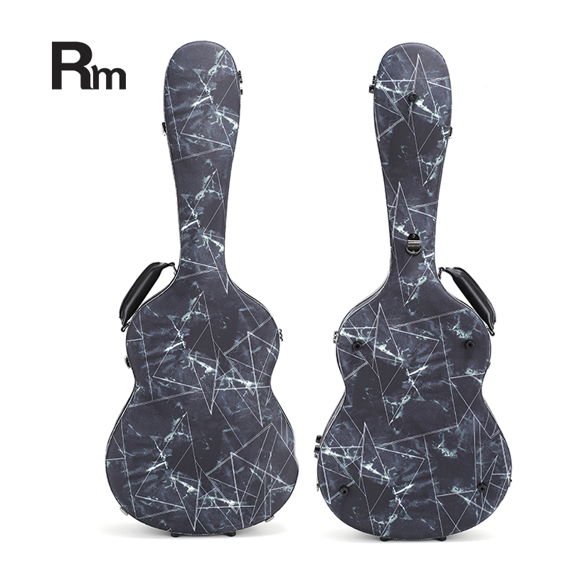 RM Carbon Fiber 39-inch Classical Black Crystal Guitar Case with Exquisite Interior, Thickened Waterproof and Shockproof(Carbon 2-C) - 图片 6