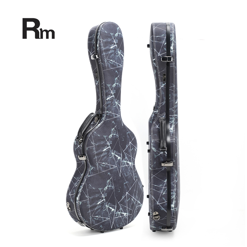 RM Carbon Fiber 39-inch Classical Black Crystal Guitar Case with Exquisite Interior, Thickened Waterproof and Shockproof(Carbon 2-C) - 图片 5