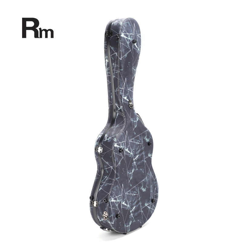 RM Carbon Fiber 39-inch Classical Black Crystal Guitar Case with Exquisite Interior, Thickened Waterproof and Shockproof(Carbon 2-C) - 图片 3