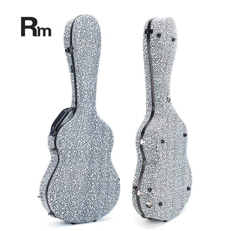 RM Carbon Fiber 39-inch Classical Black Crystal Guitar Case with Exquisite Interior, Thickened Waterproof and Shockproof(Carbon 3-C) - 图片 4