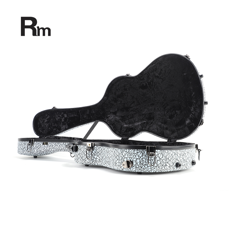 RM Carbon Fiber 39-inch Classical Black Crystal Guitar Case with Exquisite Interior, Thickened Waterproof and Shockproof(Carbon 3-C) - 图片 10