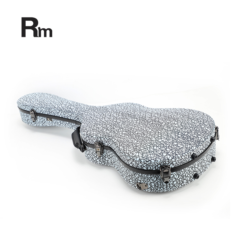 RM Carbon Fiber 39-inch Classical Black Crystal Guitar Case with Exquisite Interior, Thickened Waterproof and Shockproof(Carbon 3-C) - 图片 6