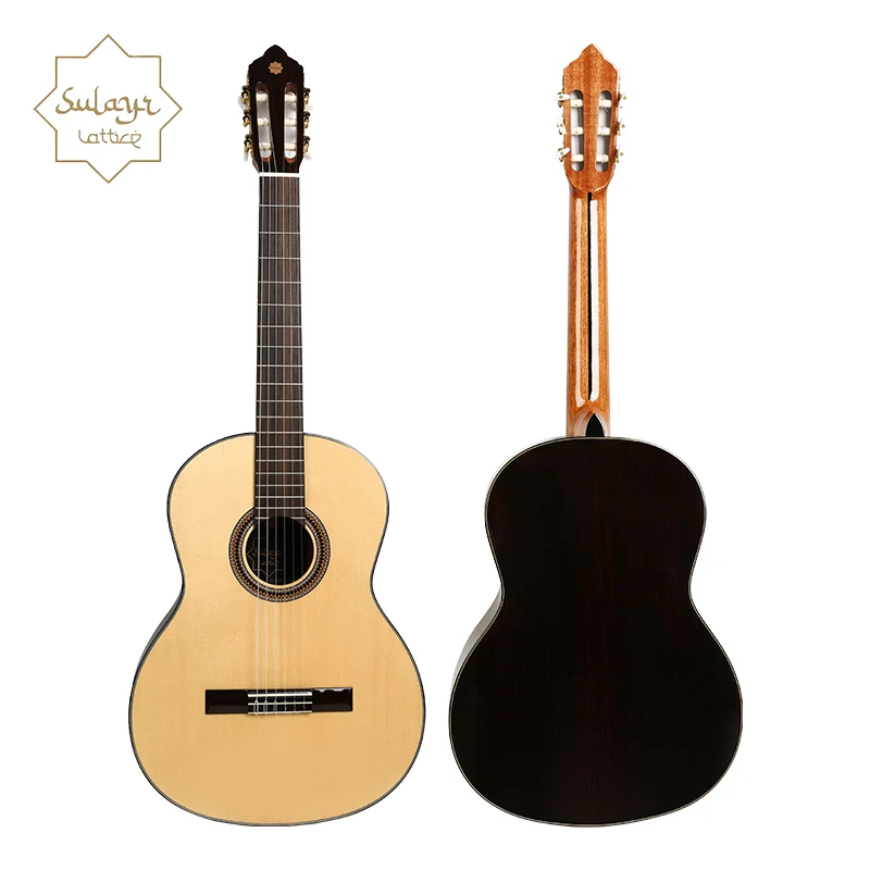 Sulayr 39 Inch Spanish Classic Guitar Gloss Finish 39 Classic Guitars  Spruce Solid Top Guitar - 图片 6