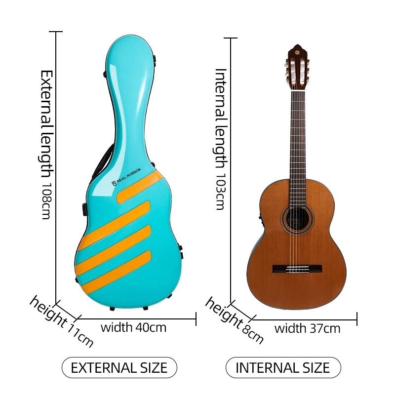 Popular Guitar Hard Case Colorful Fiberglass Classical Guitar Flight Case Wholesale Music Box Custom Guitar Case for Acoustic - 图片 6