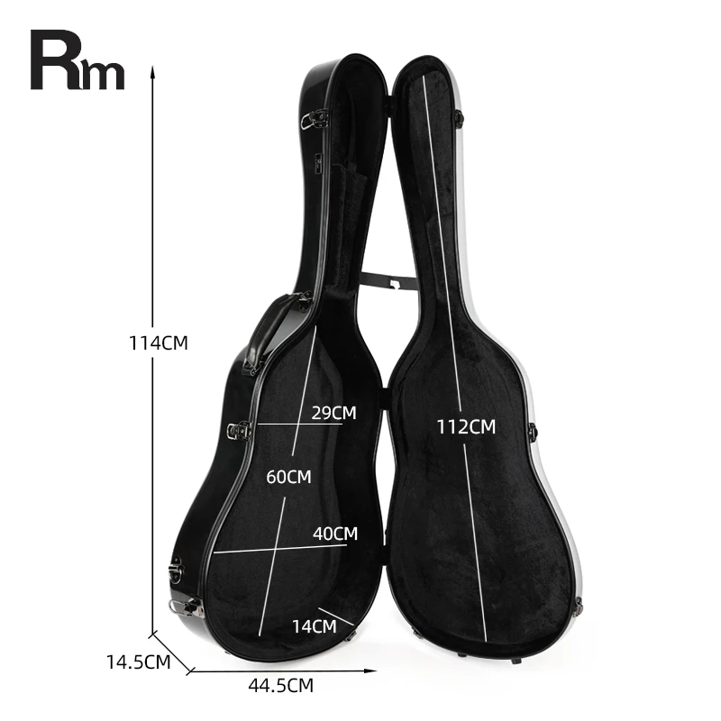 High Quality Colorful Fiberglass Hard Case for Acoustic Guitar Stylish Leather Cover With Solid Fiber Glass Design Elegant Bag - 图片 5