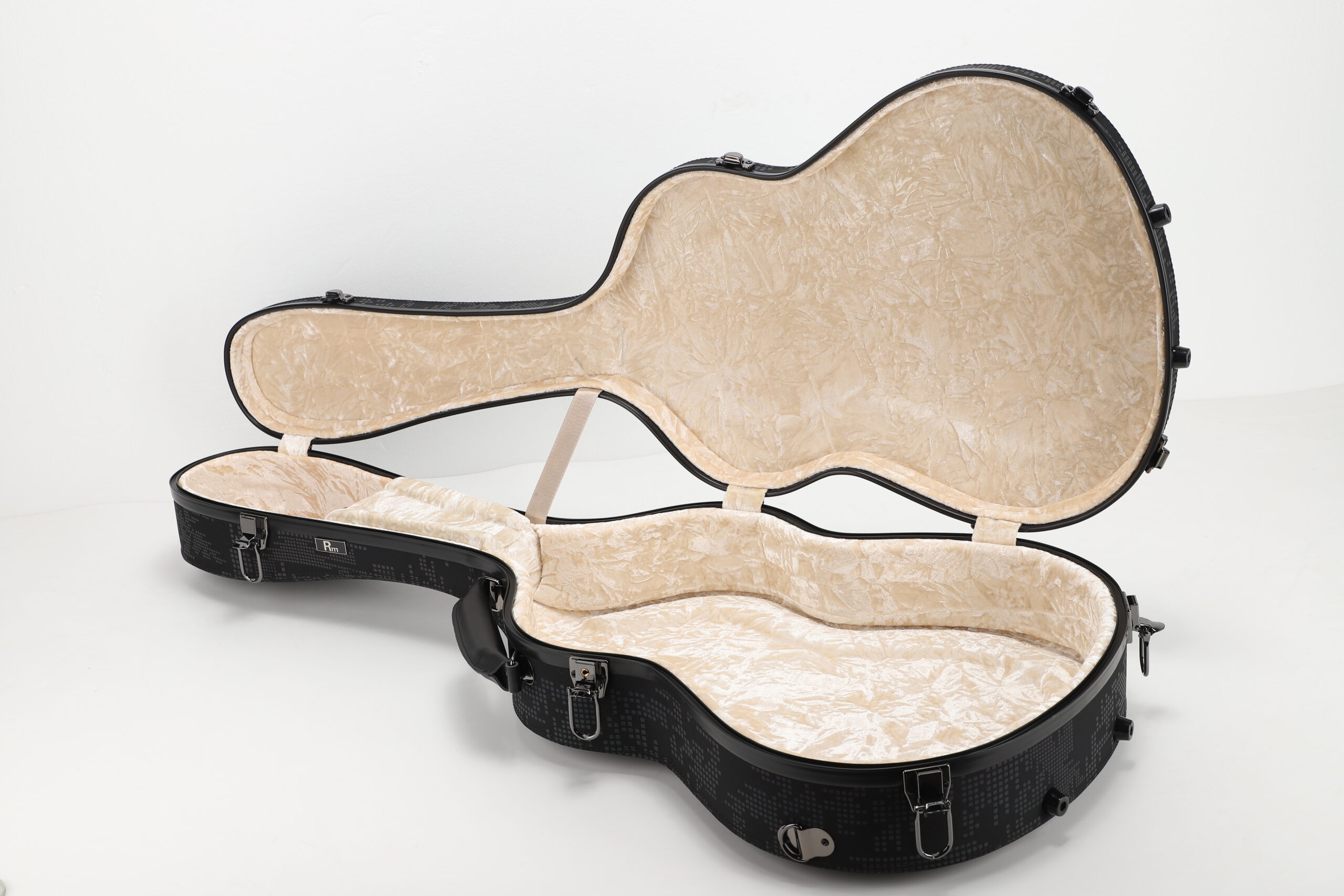 RM Carbon Fiber 39-inch Classical Black Crystal Guitar Case with Exquisite Interior, Thickened Waterproof and Shockproof(Carbon 5-C) - 图片 11
