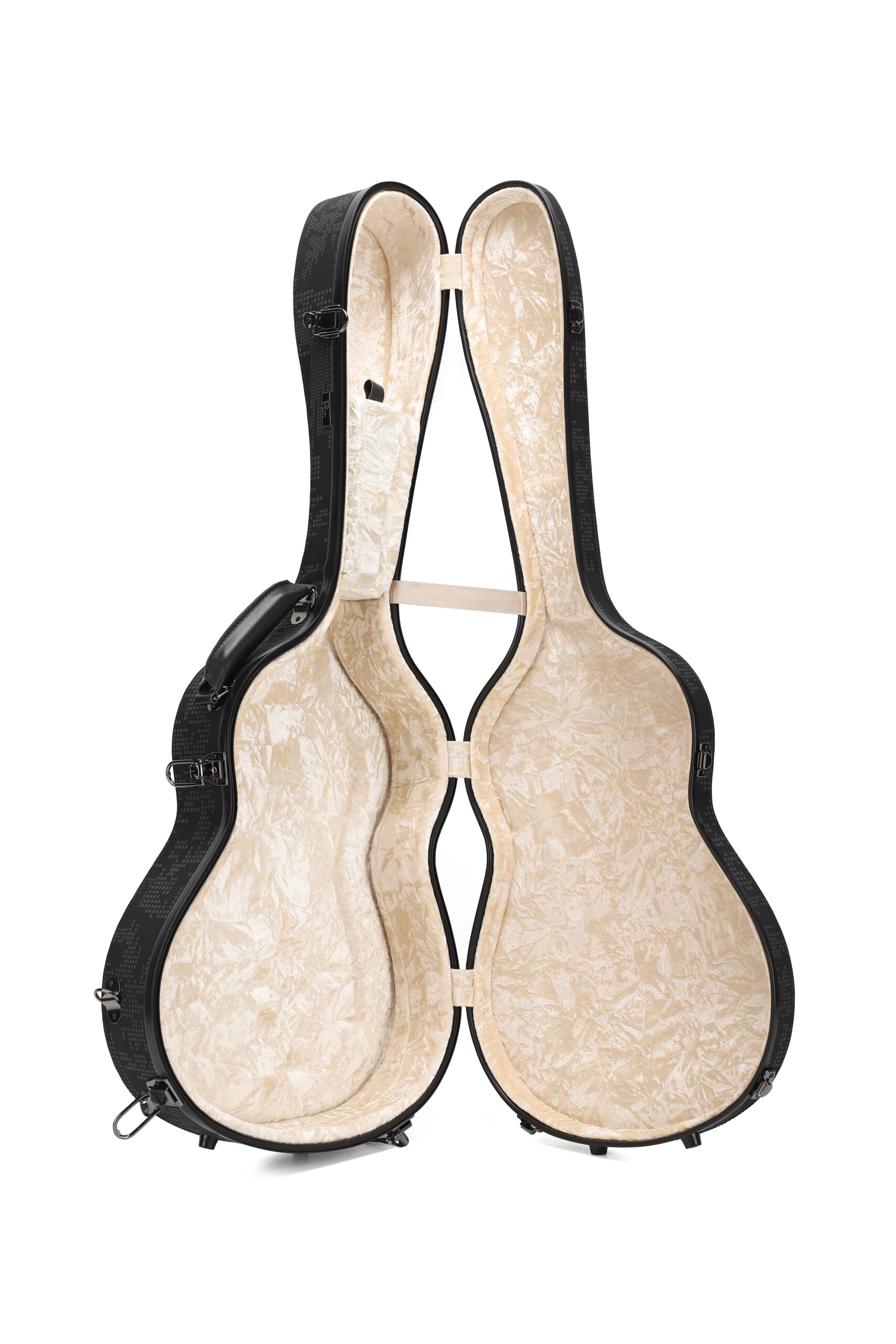 RM Carbon Fiber 39-inch Classical Black Crystal Guitar Case with Exquisite Interior, Thickened Waterproof and Shockproof(Carbon 5-C) - 图片 9