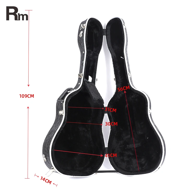 High Quality ABS Custom Guitar Case Musical Instrument Hard Case Guitar Anti-collision Waterproof Acoustic Guitar Case Bag - 图片 5
