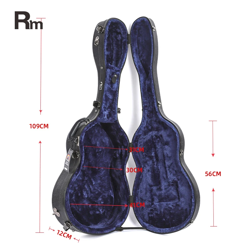 Factory Black ABS Custom Guitar Case Waterproof Electric Hard Guitar Case Strong Hard Shell Acoustic Guitar Case Bag Music Box - 图片 2