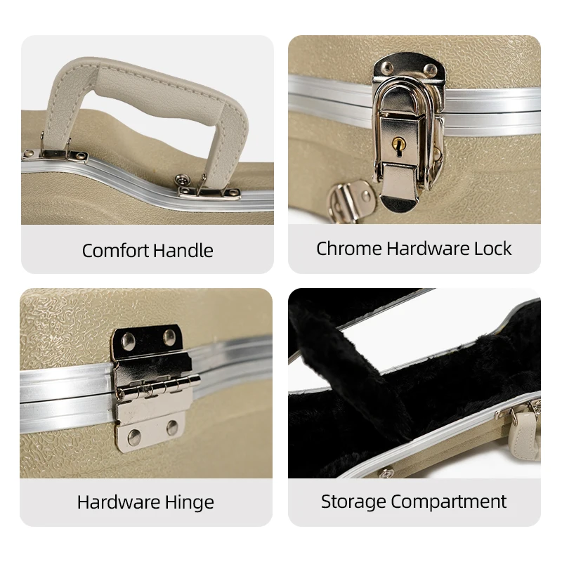 OEM  ABS Plastic Musical Violin or Ukelele case Small  Four String Guitar  Soprano Ukulele ABS case 21 Inch - 图片 6