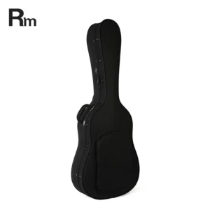 Black Leather Acoustic Guitar Bag Case Lightweight Polyfoam Hard Case Guitar Portable Custom Guitar Case