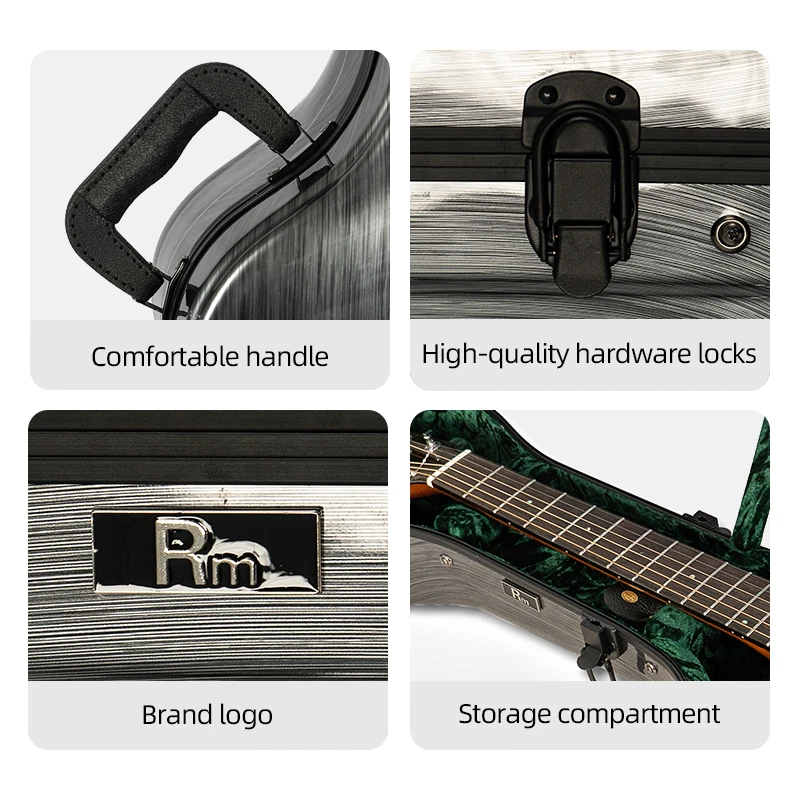 Gleam-D-DL RM Rainbow Music Manufacture Factory 41 Inch Acoustic  Guitar ABS Hard case Musical  Instrument case Guitar Gig Bag - 图片 6