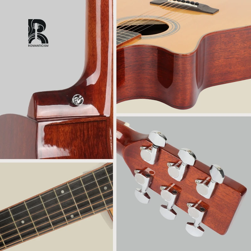 ZY-STD02 R Rainbow Musical Instrument Cheapest 41 Inch Spruce Acoustic Guitar Electric Guitar Ukulele Violin Guitar Accessories - 图片 5